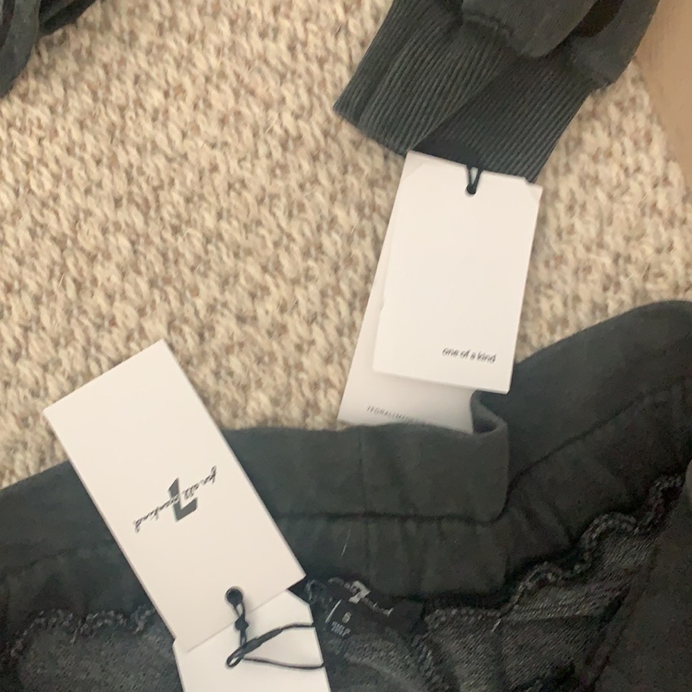 🥰 Lounge Set Ruffle Crop High Waist Jogger 7forallmankind - Picture 9 of 11